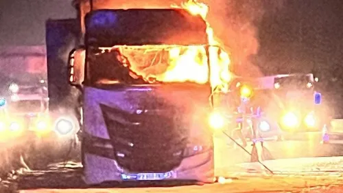 Un camion a pris feu cette nuit sur l'A1
