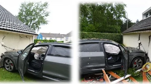 Calais: Une voiture termine sa course dans le mur d'une maison 