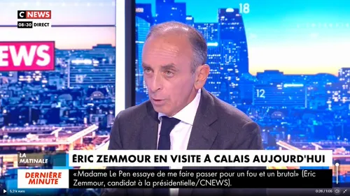 Eric Zemmour en visite à Calais, ce mercredi 