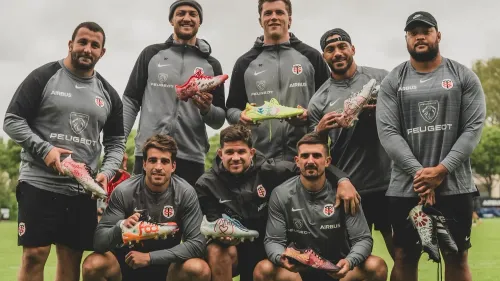 Une vente solidaire de crampons au Stade Toulousain 