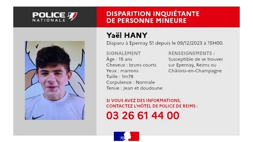 Disparition inquiétante d'un mineur 