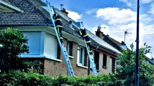 Les pompiers sauvent un petit chat ce mardi matin, à Bourbourg