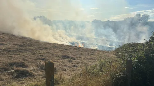 Un incendie détruit un hectare d'un champ à Saint-Martin-Boulogne...
