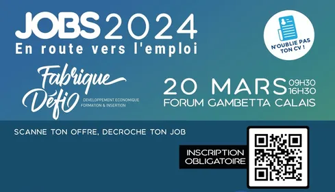 Forum Job ce mercredi 20 mars au Forum Gambetta à Calais