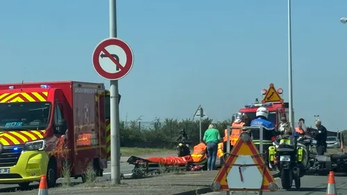 Dunkerque : un motard au sol chaussée des Darses