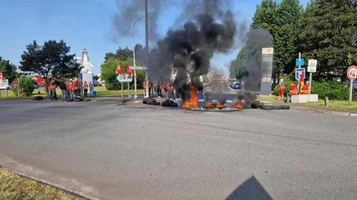 Nouvelle action de la CGT ArcelorMittal Dunkerque ce mercredi matin