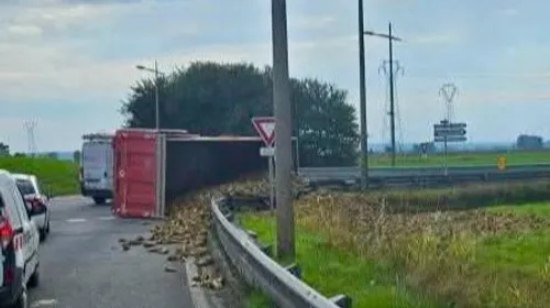 Cappellebrouck : un tracteur perd son chargement sur la D300