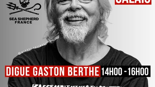 Une manifestation à Calais cet après-midi, par Sea Sheperd, pour...