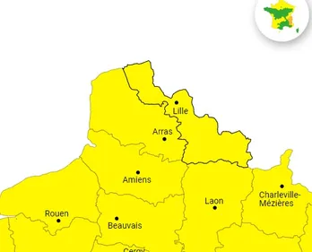 Les départements du Nord, du Pas-de-Calais sont en vigilance jaune...