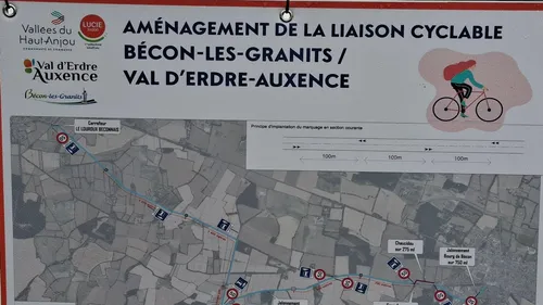 Près du Lion d'Angers. Les travaux de la liaison cyclable entre...