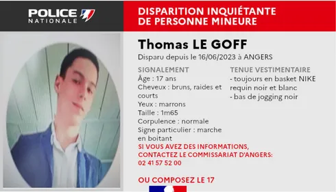 A Angers, une disparation inquiétante, la police lance les recherches