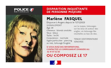 Angers. Disparition inquiétante d'une quadragénaire depuis le 11...