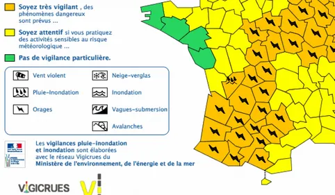 Le Sud-ouest du pays en vigilance orange 
