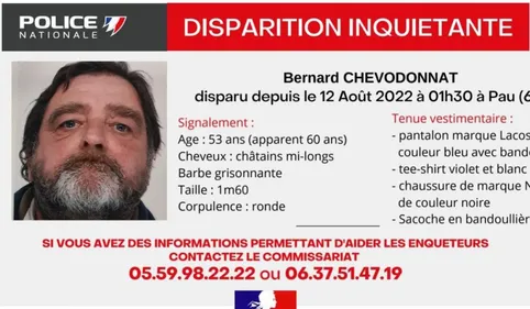 Inquiétante disparition d'un quinquagénaire à Pau (LA PERSONNE A...