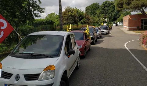 Opération escargot sur la D 820 entre Grisolles et Montauban ce matin 