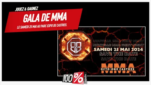 Gagnez vos invitations au Gala de MMA au Parc Expo de Castres. 