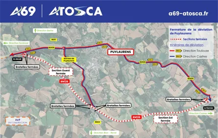 A69: fermeture complète de la déviation de Puylaurens ce 1er...