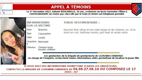 Aude. Après l'appel à témoins lancé pour retrouver Salomé, la...