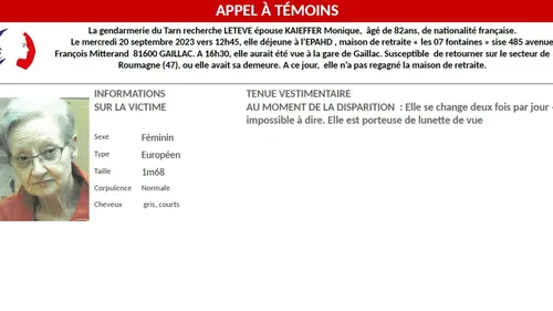 Gaillac. Un appel à témoins lancé après la disparition d'une...