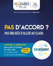 Un conflit ? Venez en parler avec un médiateur notaire lors du café...