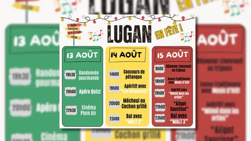 LUGAN (12) : LUGAN en fête le 13, 14, 15 août 2026
