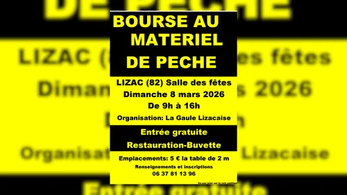 LIZAC (82) : Bourse au matériel de pêche