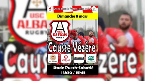 Alban (81) : USC Alban Rugby reçoit Causse Vézère