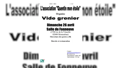 Montauban (82) : Vide grenier solidaire pour Quentin 