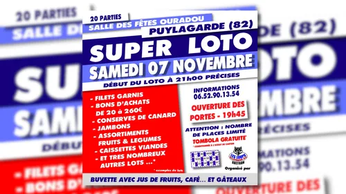 PUYLAGARDE (82) : Grand Loto en 20 parties