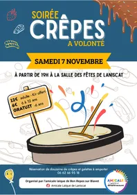 Soirée crêpes à volonté à Laniscat