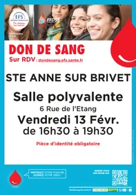 Don du sang à Sainte-Anne-sur-Brivet