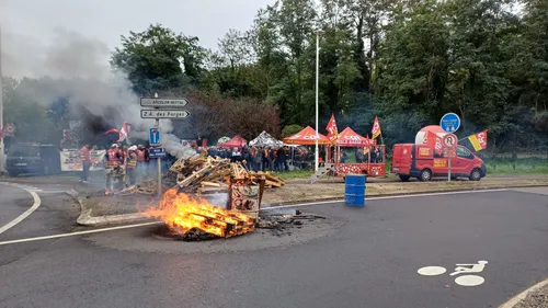 En images : les salariés d’ArcelorMittal Basse-Indre mobilisés face...