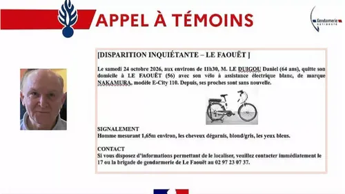 Le Faouët : disparition inquiétante d'un homme de 64 ans, la...
