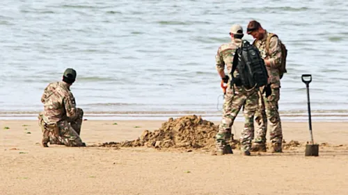 Côte de Nacre : un obus découvert sur la plage