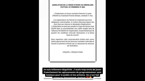 "On s'est fait arnaquer", Hoshi annule sa venue au Greenland Festival