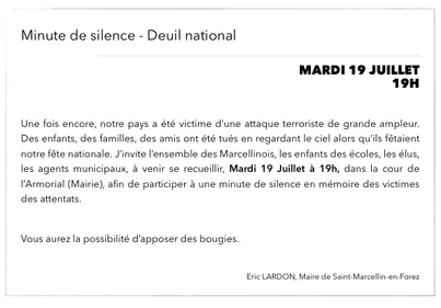 La Loire rend hommage aux victimes de l'attentat de Nice