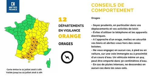 Orages : la Loire en vigilance orange ce vendredi