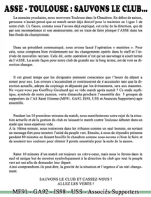 ASSE - Toulouse : les supporters vont boycotter les dix premières...