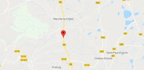 Forez : un mort sur la D8 dans un choc frontal ce mardi matin