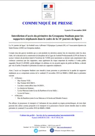 Derby : la Préfecture du Rhône interdit à son tour les supporters...