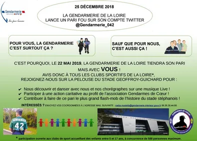 La gendarmerie de la Loire tiendra son pari le 22 mai à Geoffroy...