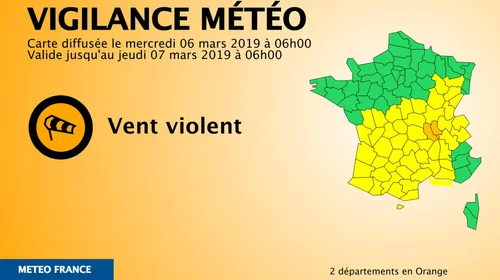 Vents violents : la Loire et le Rhône en vigilance orange