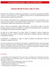Auchan cède 21 magasins : le supermarché de Roanne va fermer