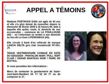 Un appel à témoin après la disparition d'une ligérienne de 44 ans