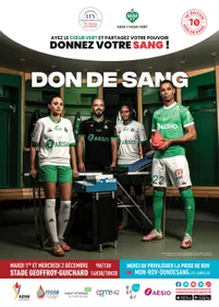 N'oubliez pas ! La collecte de sang au stade GG, c'est mardi et...