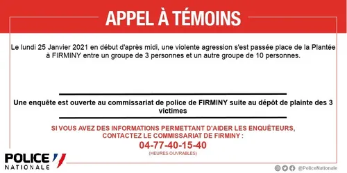Violente agression à Firminy : la police lance un appel à témoins