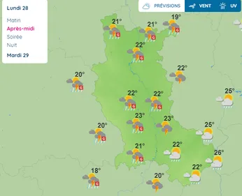 La Loire toujours en vigilance orange aux orages ce lundi matin