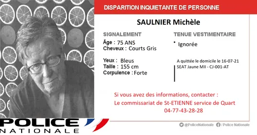 Disparition inquiétante à Saint-Etienne