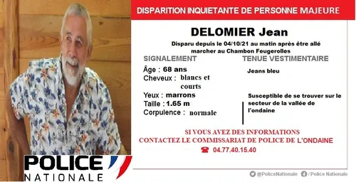 Disparition inquiétante au Chambon Feugerolles, l'homme a été retrouvé
