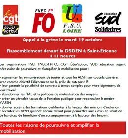 Saint-Etienne : grève des AESH ce mardi